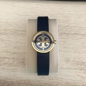 Tory Burch navy and gold watch